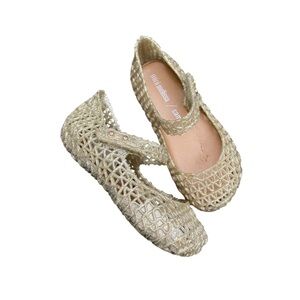 Mini Melissa Gold Shoes for Sophisticated Style campana size 9